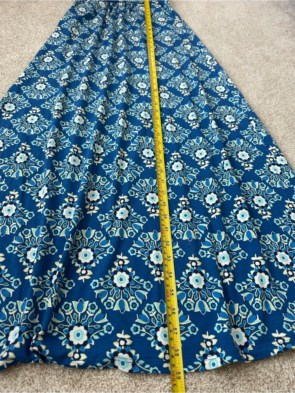 Boden Diana Jersey Maxi Dress Blue Floral Size 4 Long